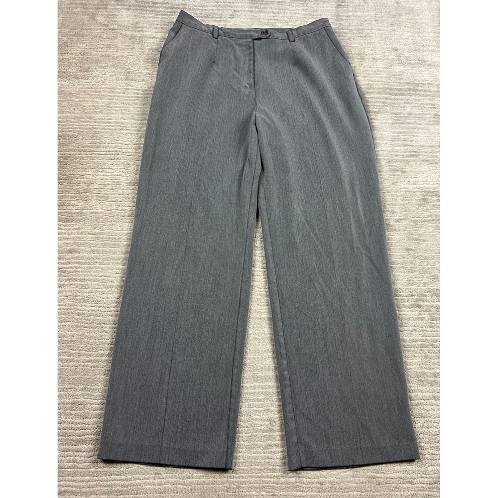 Prophecy Dress Pants Womens 14P Gray Wide Leg Elastic Back Career F82060CE Solid